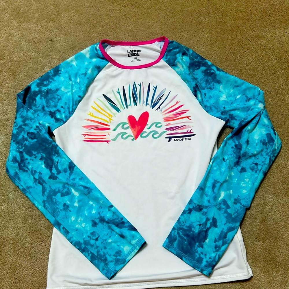 Land’s End rash guard girl size 12s 12 Slim.